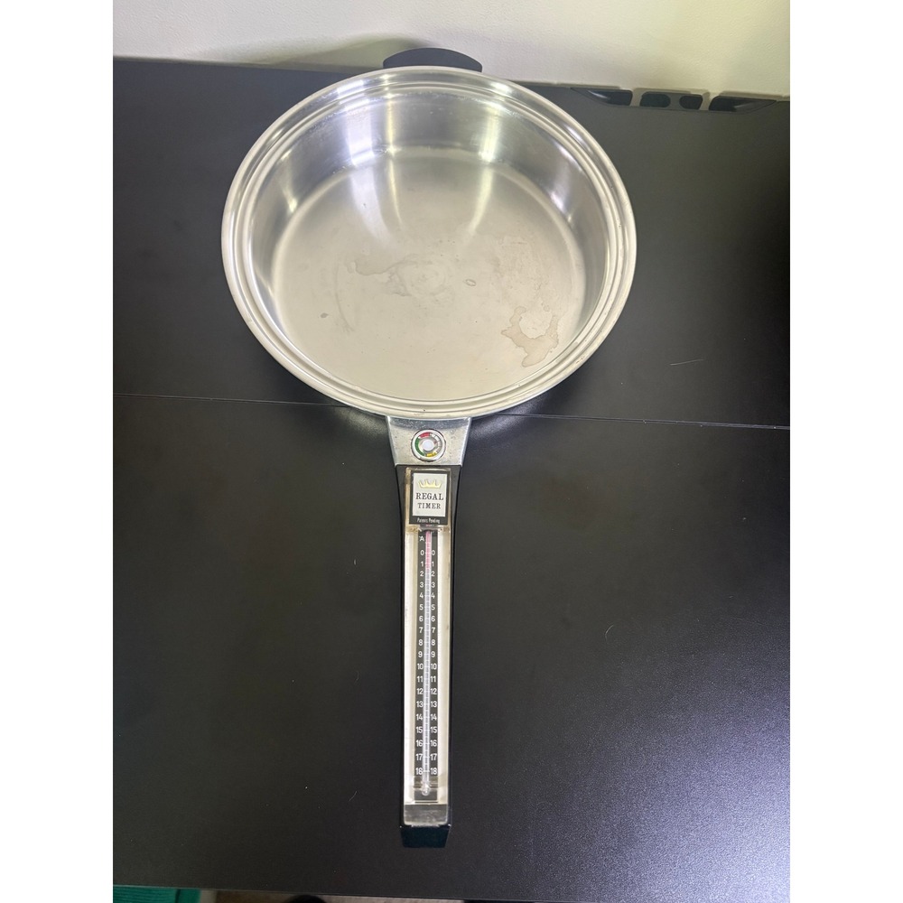 Seal-O-Matic Thermium Multi-Plex Stainless Steel Skillet Regal Timer Handle USA